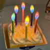 Velas de Cumpleaños de Celebridad de Internet para Niños Creativa Sorpresa Flor de Loto Giratoria Cantante en Flor Decoraciones para Pastel