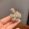 Nuevo Pasador de Pelo de Peluche con Lazo 2026 con Exquisito Diseño de Pedrería, Alto Valor Estético, Pinza Lateral para el Cabello de Niñas