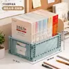 Caja de almacenamiento para libros, cesta de almacenamiento para libros y artículos varios, caja organizadora de escritorio para estudiantes, caja de almacenamiento de plástico transparente