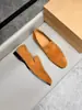 Mocasines Simples de Cuero Genuino CL para Hombre Gamuza Superficie Brillante Multicolores Zapatos Planos Casuales Perezosos Zapatos Casuales Transfronterizos Europeos y Americanos