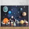 Comércio Exterior Transfronteiriço Fundo de Aniversário Espaço Tema Astronauta Festa de Balões para Jardim de Infância Decoração Fotografia Fundo para Fotos