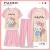 Pijama de Dibujos Animados de Verano Cuatro Piezas Ropa de Casa Seda de Leche Cuello Redondo Infantil Manga Corta Imitación Algodón Sudeste Asiático Transfronterizo