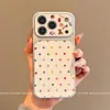 Adecuado para funda de teléfono Apple 17 Pro, protección completa de lente, 15 Plus, moderno estilo coreano, oso de peluche colorido de puntos protector