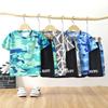 Conjunto infantil de manga curta verão novo camuflado infantil grande shorts de manga curta meninos esportivo roupa de secagem rápida roupa infantil atacado