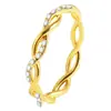 Anillo de Pareja Cargado de Diamantes Hot Twist Transfronterizo Anillo Retorcido Totalmente de Diamantes para Mujer Moda Simple de Gama Alta Anillo para el Dedo