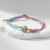 Pulseiras Coloridas de Fio para o Festival do Barco-Dragão, Sachês de Linha de Algodão com Nó Flor de Pessegueiro, Pulseiras Finamente Tecidas de Zongzi da Sorte, Acessórios de Mão para Atrações Turísticas Atacado