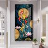 Pintura Decorativa de Entrada de Lujo para Pasillo, Pintura Vertical de Porcelana de Cristal, Arte de Pared de Lujo Ligero, Suministrado Directamente por el Fabricante