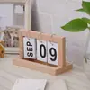 Calendario creativo de madera con páginas volteadas, calendario de escritorio de madera, escritorio de estudio, pequeños adornos para ventana, accesorios decorativos para fotos.