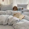 Set de Algodón de Cuatro Piezas Estilo Ins de Dibujos Animados Lindo 100% Algodón Funda de Edredón Sábanas Juego de Cama de Tres Piezas para Dormitorio Niños