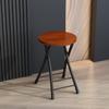 Material de Hierro Diseño sin Respaldo Silla de Comedor Portátil Silla Plegable Taburete Redondo Pequeño de Patas Altas para el Hogar Silla Plegable