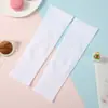 Manga protectora solar de seda de hielo para niños, verano, exterior, protección UV, hipoalergénica, repelente de mosquitos, manga de hielo, transpirable, color liso, manga para brazo ligera