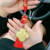 Chaveiro Dourado Ano Novo do Cavalo Pingente de Celular Decoração de Carro Chaveiro de Bolsa Presente com a Mensagem "Fortuna ao Seu Alcance" e "Boa Sorte em Tudo"