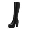 Nuevo bestseller global transfronterizo 2026: Botas de moda de suela gruesa hasta la rodilla, nuevos tacones ultra altos cálidos de otoño e invierno, adelgazantes y tallas grandes