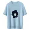 Camisa jacquard floral de manga curta, nova coleção outono 2026, suéter de tricô feminino com um design único de cashmere, blusa de manga longa