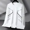 Camiseta de manga larga para hombre, estilo deportivo casual, cuello redondo, camiseta interior estampada de manga larga, camiseta para hombre