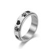Anillo de acero de titanio giratorio con estampado de palmeras y cachorros, estilo neutro transfronterizo, con personalidad de nicho, para hombres y mujeres, joyería