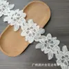Accesorios de Decoración para Escote y Dobladillo de Vestido de Mujer con Bordado Floral de Encaje Soluble en Agua de Hilo de Algodón Vintage Estilo Francés
