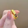 TikTok Little Red Book Venda Quente Abertura de Corrosão Wanfu Jinfu Anel de Caractere Nicho Versátil Anel de Casal de Alta Qualidade Simples