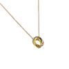 Collar Minimalista Transfronterizo de Acero de Titanio Tricolor con Tres Anillos para Mujer, Diseño de Nicho de Lujo Ligero, Anillos Entrelazados, Cadena Personalizada para Suéter en la Clavícula