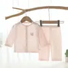 Conjunto de Verão para Bebê Conjunto de Duas Peças de Manga Longa Fino para Ar Condicionado Infantil Meninos e Meninas Roupas de Verão Separadas Roupas para Bebês Respirável