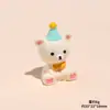 Oso de Sombrero de Copa Dibujo Animado Animal Muñeco DIY Decoración de Coche Escritorio Adornos Pequeños Colgante Llavero Accesorios de Resina