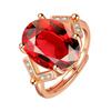 Transmisión en Vivo de Douyin Lujo Accesible Anillo de Diamantes Rojo Tesoro Colorido Imitación Natural Huevo de Paloma Color Fuego Brillante Anillo de Diamantes en Forma de Huevo