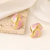 Brincos de Aço Inoxidável Irregulares com Gotejamento de Óleo para Mulheres, Venda Quente Transfronteiriça, Não Desbotam, Banhados a Ouro 18K, Joias de Brincos Exquisite de Alta Qualidade