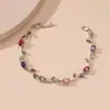 Pulseira Exquisita Colorida Popular da Moda com Zircônia Doce Elegante Pulseira Ins Versátil Acessível Luxo Joias de Alto Padrão para Mulheres
