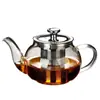Tetera de Vidrio Resistente al Calor para Flores para Uso Doméstico, con Separación de Té y Agua y Filtración, Adecuada para Estufa Eléctrica de Cerámica, Juego de Té con Infusor de Té