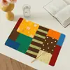 Mantel Retro Cuadros Estilo Crema, Impermeable y Resistente al Aceite No Lavable, Posavasos para Mesa de Cocina, Mantel Individual de Cuero para Mesa de Comedor