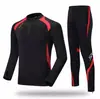 Traje Esportivo de Veludo com Manga Longa Outono e Inverno para Crianças e Adultos Roupa de Fitness e Corrida Masculina Absorvente de Suor Respirável Roupa de Treinamento de Futebol