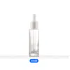 Botella de Vidrio para Esencia de Hombro Plano de 30 ml con Color Degradado y Anillo de Doble Capa, Botella Cosmética, Botella Gotero para Líquido Original, Botella Dispensadora de Aceite Esencial