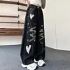 Pantalones de Primavera y Otoño para Niñas 2026 Nuevo Estilo de Otoño para Niñas Mayores, Jeans Casuales Rectos de Pierna Ancha con Forma de Corazón Elegantes