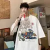 Camiseta multicolor de manga corta para hombre, ropa de verano, nueva marca de moda americana de alta calle 2026, ropa holgada de media manga para hombre