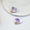 Fuguang Resina Flor Seca Natural Pendientes con Forma de Corazón Accesorios para el Cabello Parches Joyería DIY Hecha a Mano Accesorios Broche Pendientes DIY