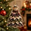 Novo Enfeite de Natal com Borda Acrílica Homem de Gengibre Decoração de Árvore de Natal Enfeite Pendurado Artesanato de Natal