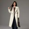 Abrigo de Lana Cachemir Doble Cara 2025 Nuevo Otoño e Invierno Elegante de Un Botón Abrigo de Lana para Mujer Abrigo Alto