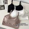 Sexy Chica Caliente Serie Color Sólido Camisola Ajustada para Mujer, Verano Nudo Retorcido Tirante Hermoso Espalda Descubierta con Almohadilla en el Pecho Chaleco Corto Interior