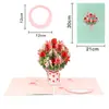 Dia do Professor Novo Envelope Verde Lírio Grande Flor Destacável Cartão de Saudação Criativo 3D para Mãe Bênção Cartão Pequeno