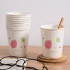 Vasos de papel desechables paquete de 50 engrosados 250 ml pulpa de madera original vaso de agua taza para café leche de soja jugo té con leche taza para bebidas calientes