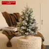 Árbol de Navidad Afelpado Árbol Desnudo Mini Árbol de Navidad Cubierto de Nieve Navidad DIY Árbol de Navidad Pequeño Adornos de Escritorio Q4