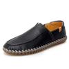 Zapatos casuales de hombre de un pie con suela plana, zapatos de cuero hechos a mano de verano sin cordones con costuras de coche, talla grande, zapatos lefu al por mayor