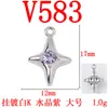 Colgante de aleación que conserva el color, mini pasador de estrella de cuatro puntas, accesorio versátil para collares, pulseras y joyería DIY, materiales para venta al por mayor
