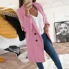 2026 Nuevo Estilo Europeo y Americano Amazon Wish Color Sólido Solapa Longitud Media Botones Abrigo de Lana para Mujeres Elegantes que Van al Trabajo