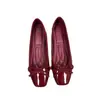Zapatos Planos para Mujer con Lazo Suave de Cuero, Tacón Bajo, Estilo Nuevo Otoño 2026, Talla Pequeña, Punta Cuadrada, Planos, para la Noche, Zapatos de Abuela