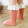 # Calcetines para Bebé con Adorno de Encaje para Primavera y Otoño, de Caña Media Sin Costuras Antideslizantes para Piso de Bebé, Amigables con la Piel para Niñas y Niños Pequeños