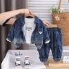 Conjunto de Mezclilla a la Moda para Niños 2025 Primavera y Otoño Nuevo Elegante Conjunto de Tres Piezas para Niño Pequeño Ropa de Moda para Niños