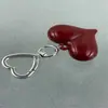 Chaveiro Laço Coração Vermelho Moda Versátil Chaveiro de Bolsa Pequeno Pingente de Chave Coração de Pêssego
