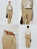 Pantalones Casuales de Estilo Sencillo para Viajar de Pierna Recta de Cintura Alta Adelgazantes con Cinturón Verano Nuevo Modelo Pantalones 90312