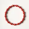 Novo bracelete de contas de areia imperial com anel simples de cinábrio, com contas grandes e pequenas alternadas, joia de anel liso de design original, estoque do fabricante para atacado
